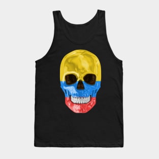 Colombia Flag Skull - Gift for Colombian With Roots From Colombia Tank Top